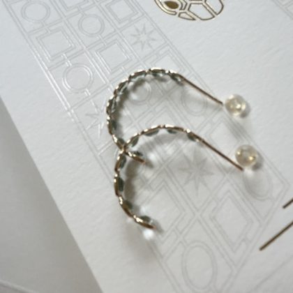 K14 2.90ct アクアマリン ボリュームフープピアス